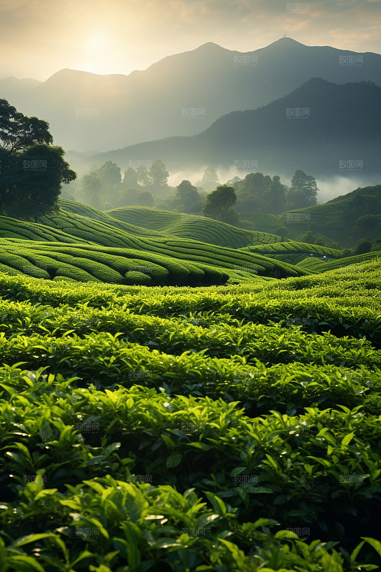 茶叶自然春天摄影图