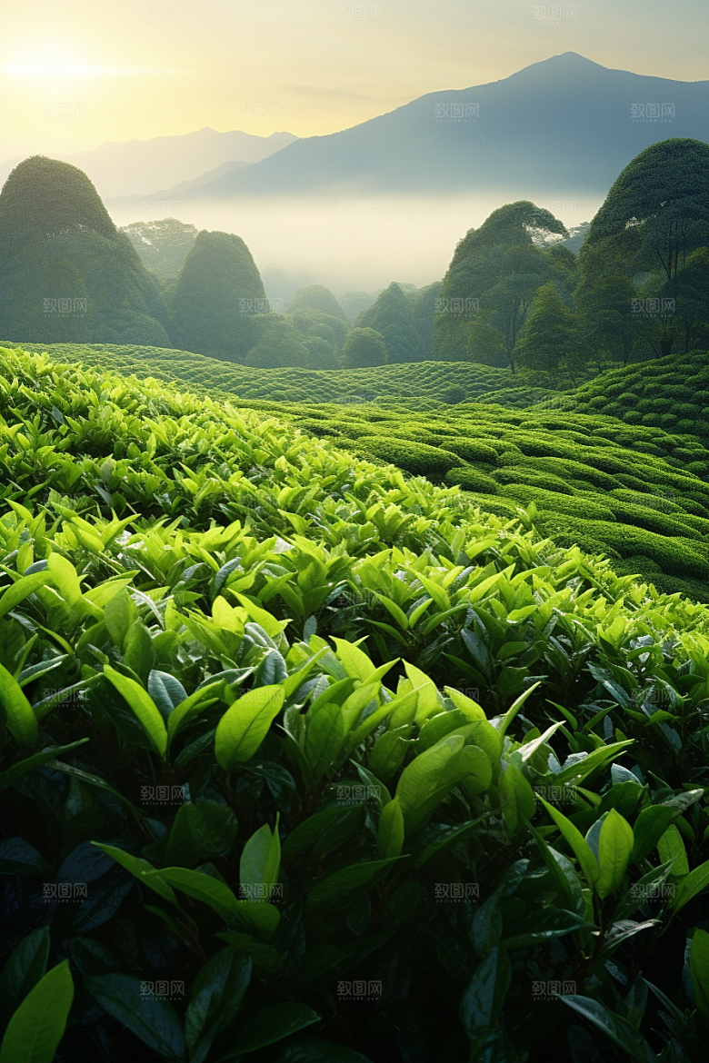 茶叶春天茶树摄影图