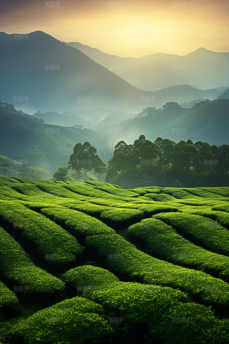 茶叶茶园自然摄影图