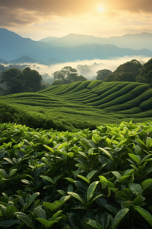 茶叶清明谷雨茶山摄影图