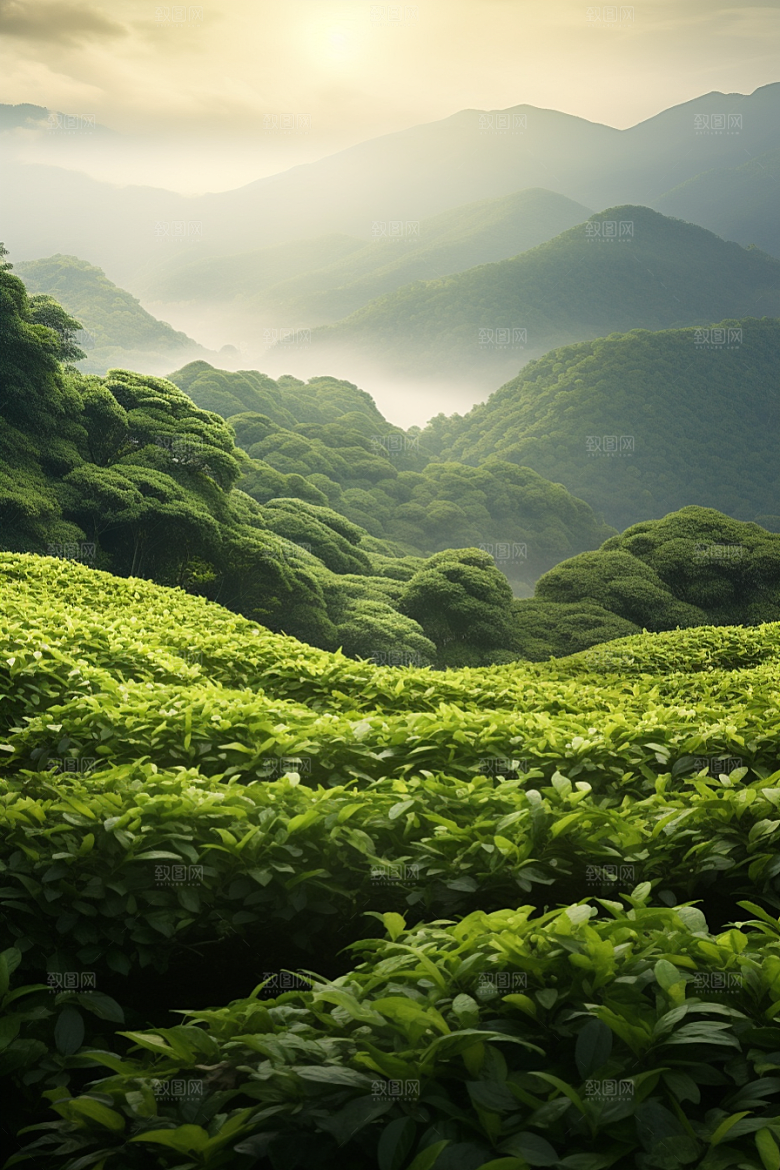 茶叶自然春茶摄影图