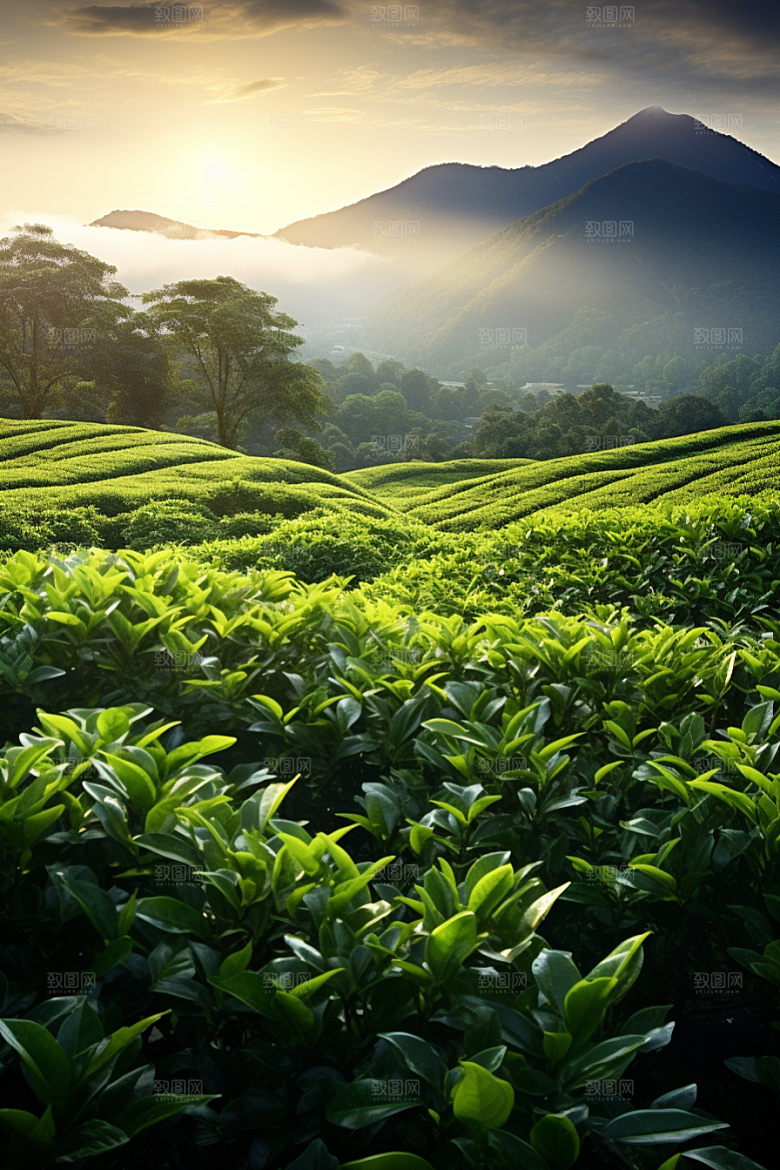 茶叶春季自然摄影图