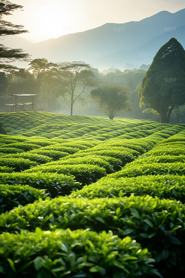 茶叶茶山春天摄影图