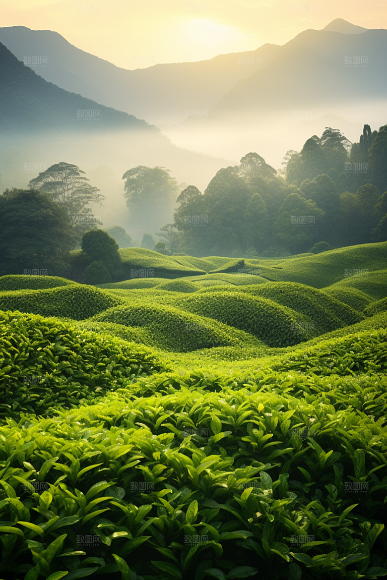 茶叶清明谷雨茶山摄影图