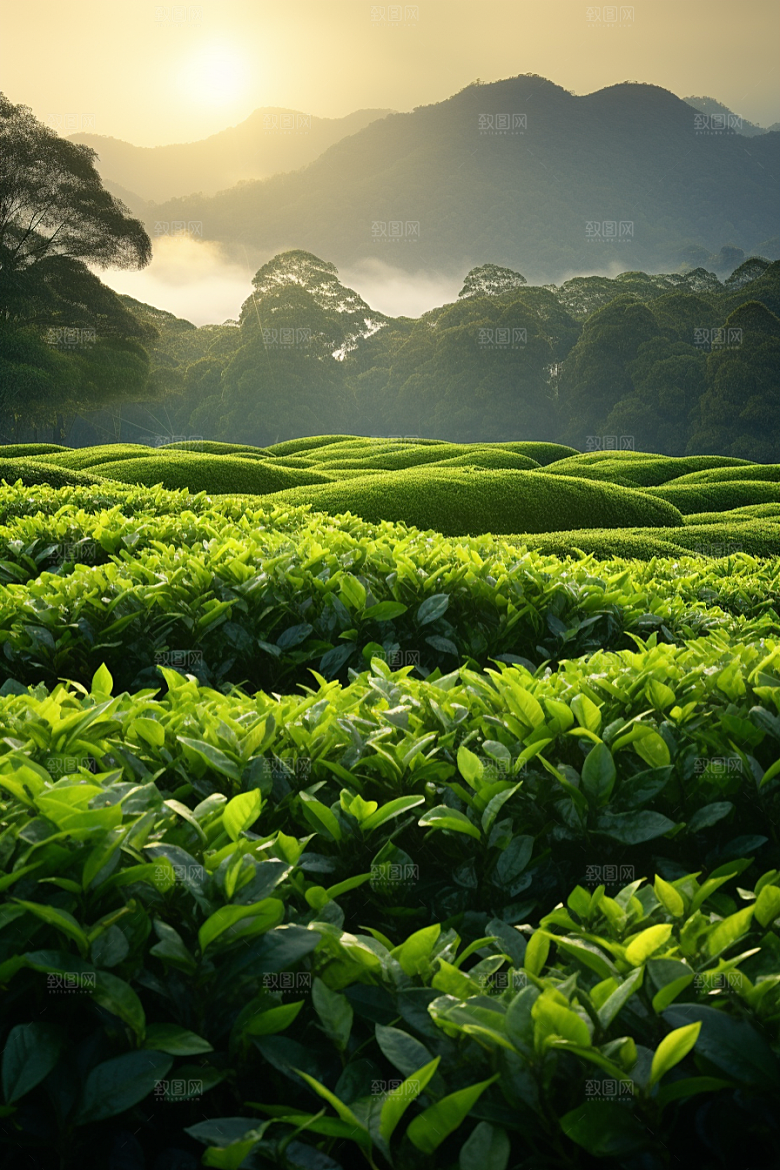 茶叶高清茶山摄影图