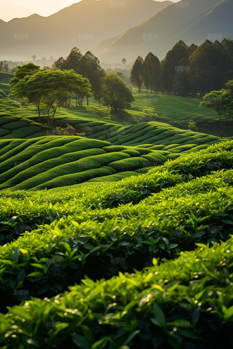 茶叶春茶茶树摄影图