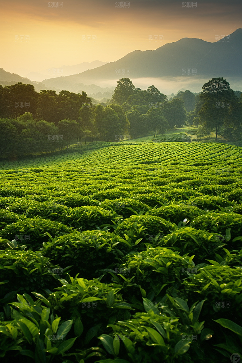 茶叶茶园春茶摄影图