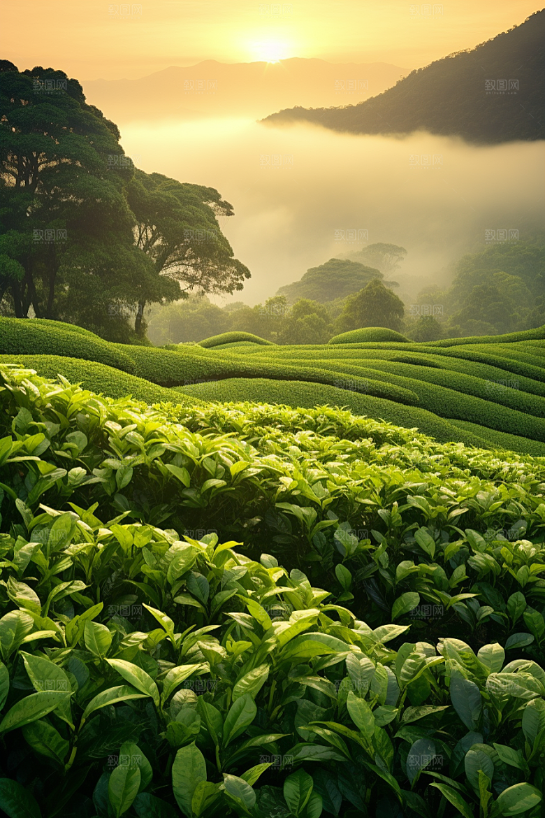 茶叶茶园新茶摄影图