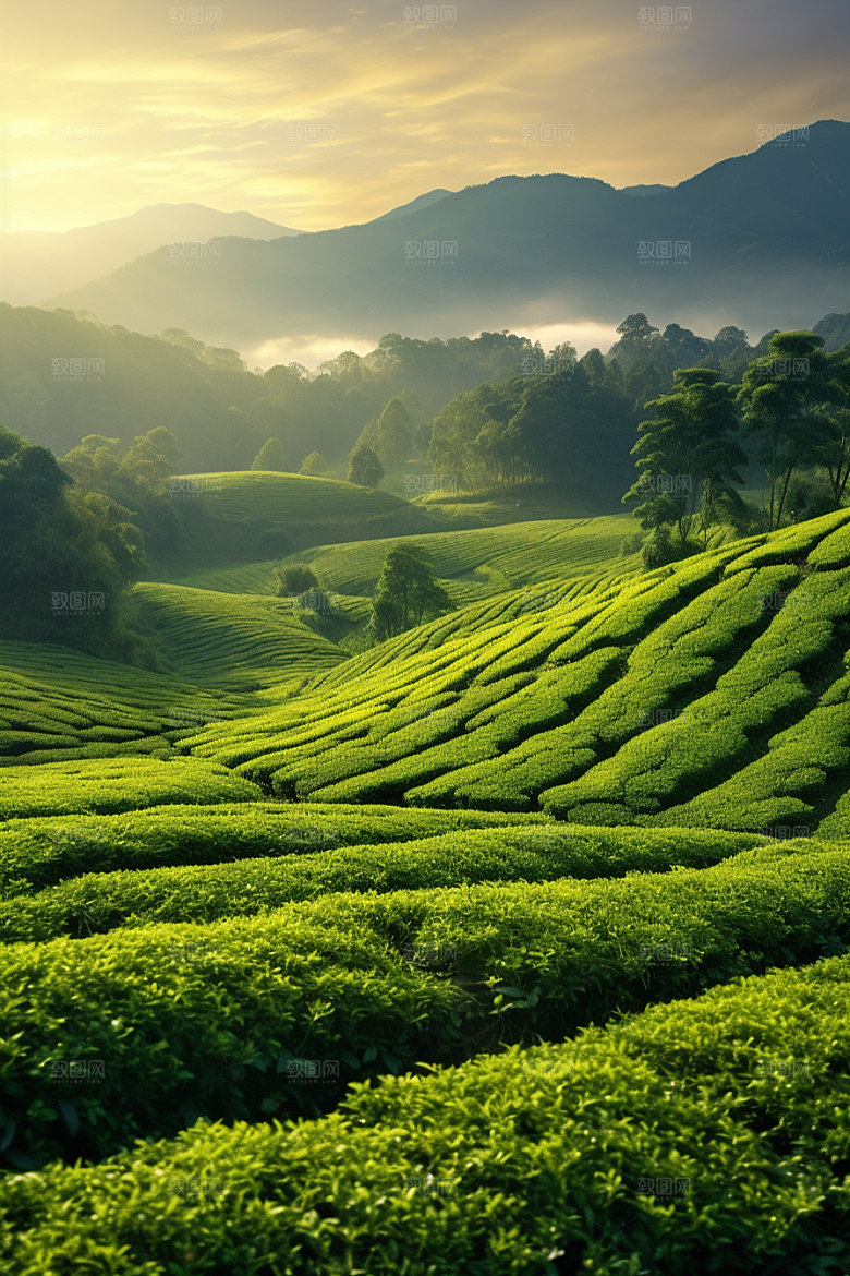 茶叶自然春季摄影图