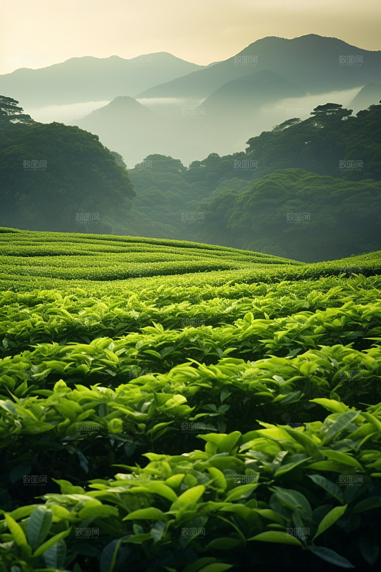 茶叶自然茶树摄影图