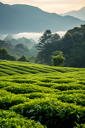 茶叶茶山春季摄影图