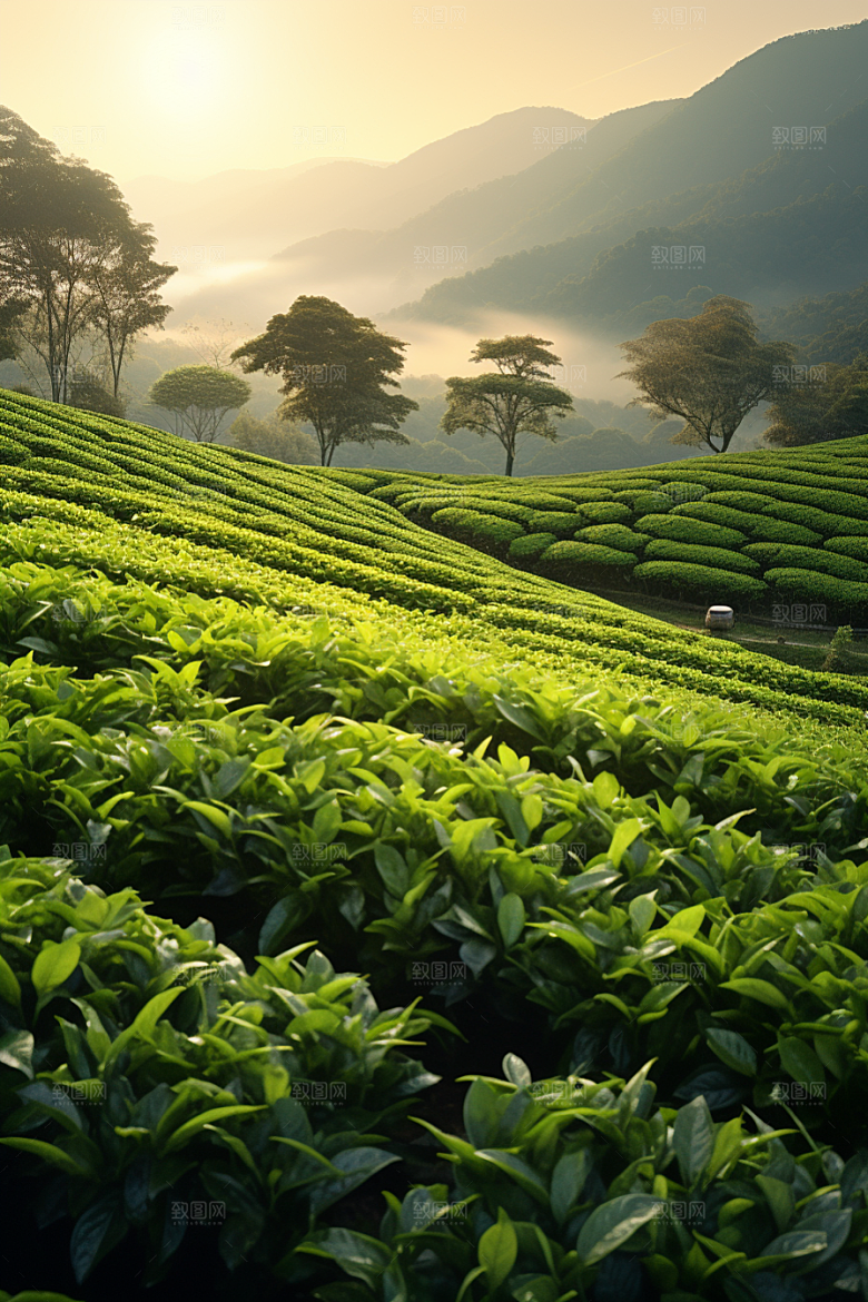 茶叶春季自然摄影图