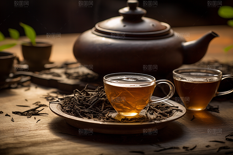 茶叶清新茶山摄影图