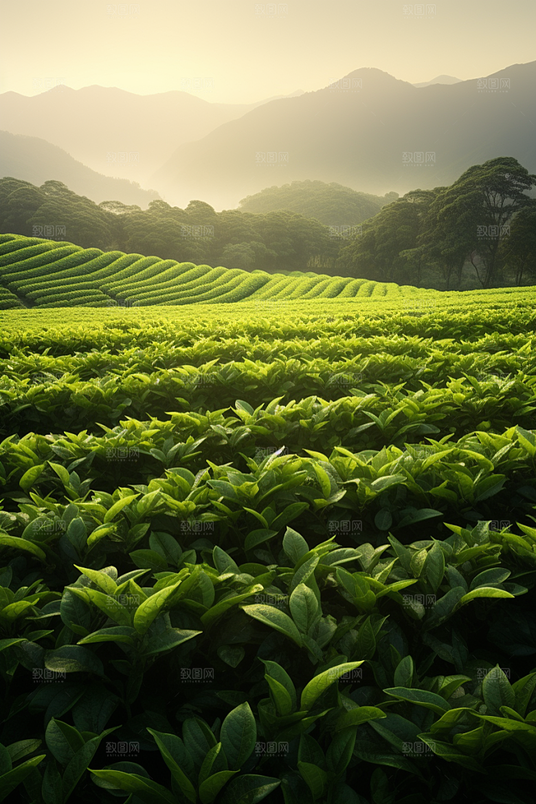 茶叶新茶茶树摄影图