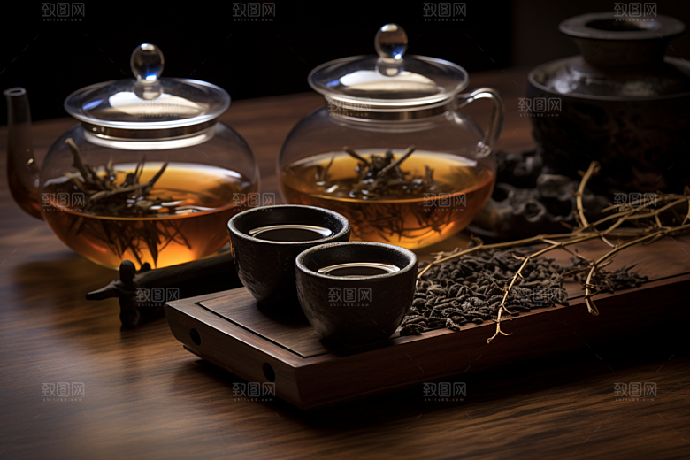 茶叶雨前龙井茶园摄影图