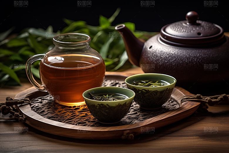 茶叶雨前龙井高清摄影图