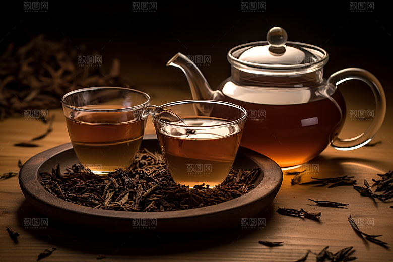 茶叶采茶茶树摄影图