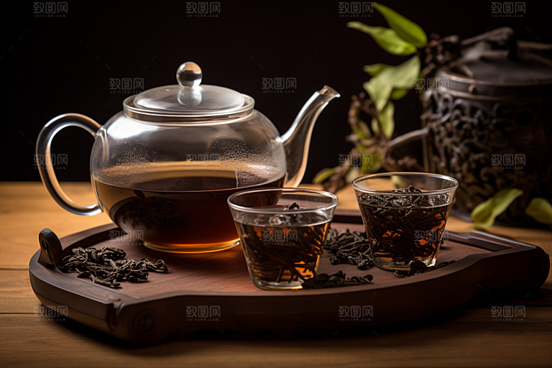 茶叶清新茶山摄影图
