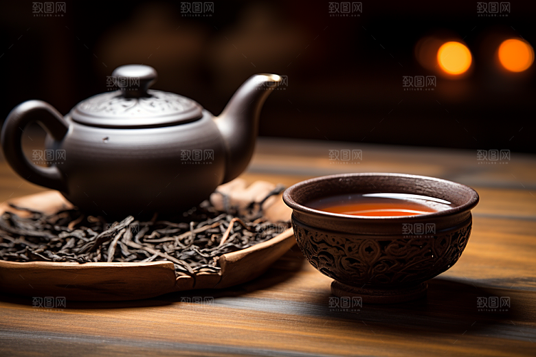 茶叶雨前龙井茶树摄影图