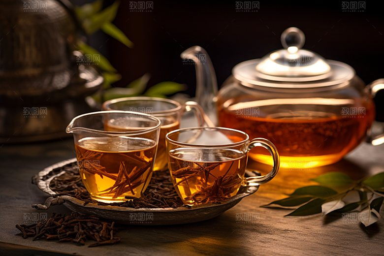 茶叶春季采茶摄影图