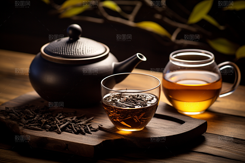 茶叶采茶茶树摄影图