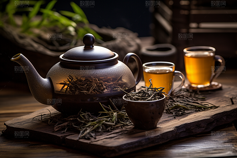 茶叶茶园雨前龙井摄影图
