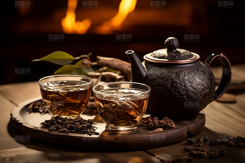 茶叶采茶春天摄影图