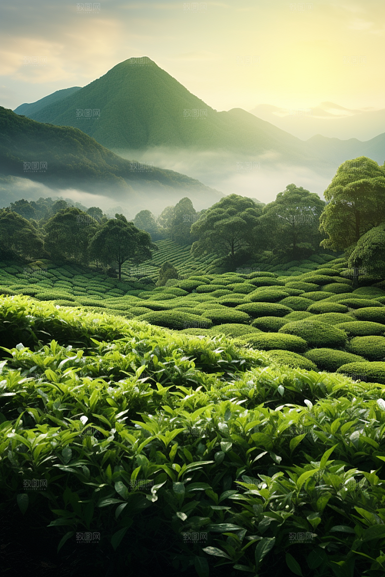 茶叶茶园春天摄影图