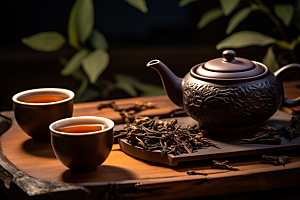 茶叶春季采茶摄影图