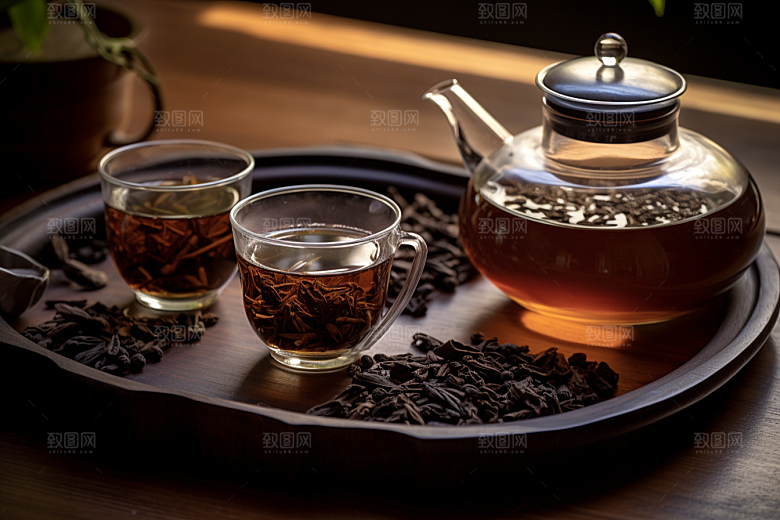 茶叶采茶茶树摄影图