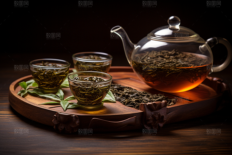 茶叶自然茶山摄影图
