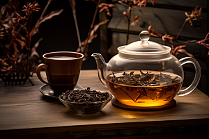 茶叶自然茶园摄影图