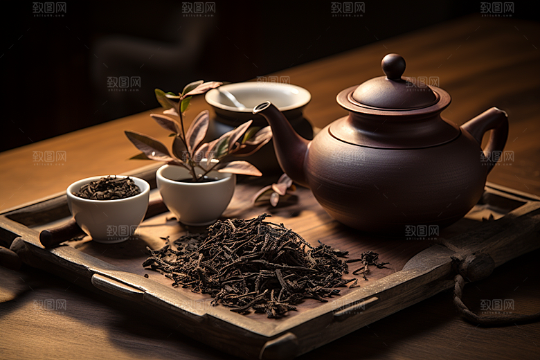 茶叶雨前龙井自然摄影图