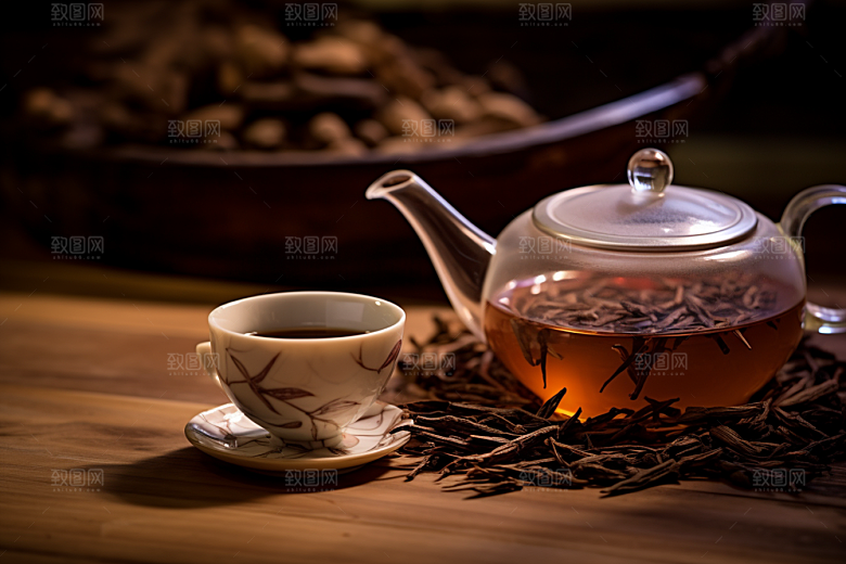 茶叶雨前龙井茶园摄影图