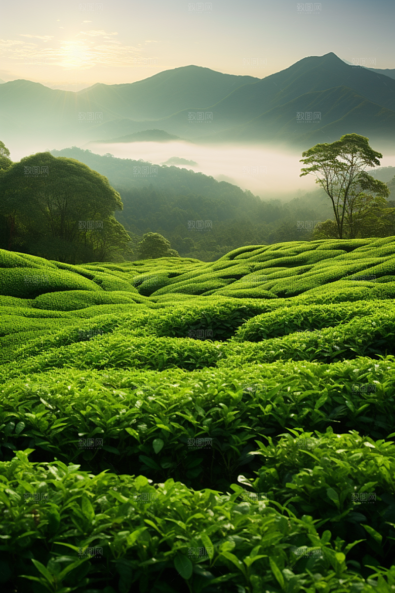 茶叶自然春茶摄影图