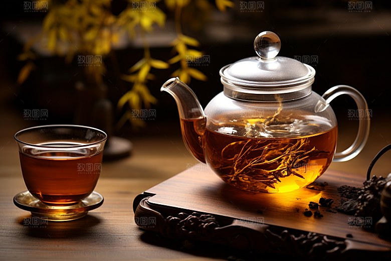 茶叶新茶茶山摄影图