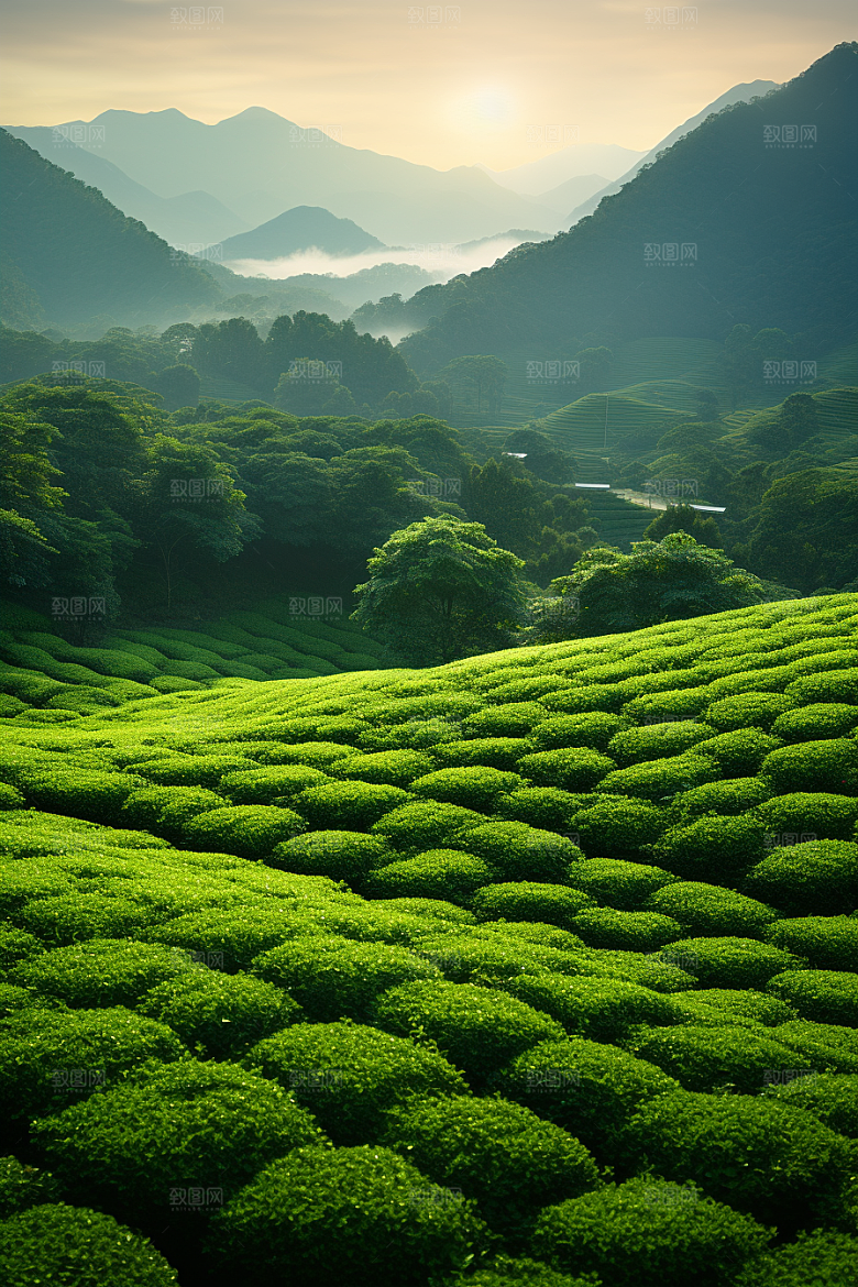 茶叶新茶采茶摄影图