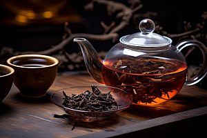茶叶清新采茶摄影图