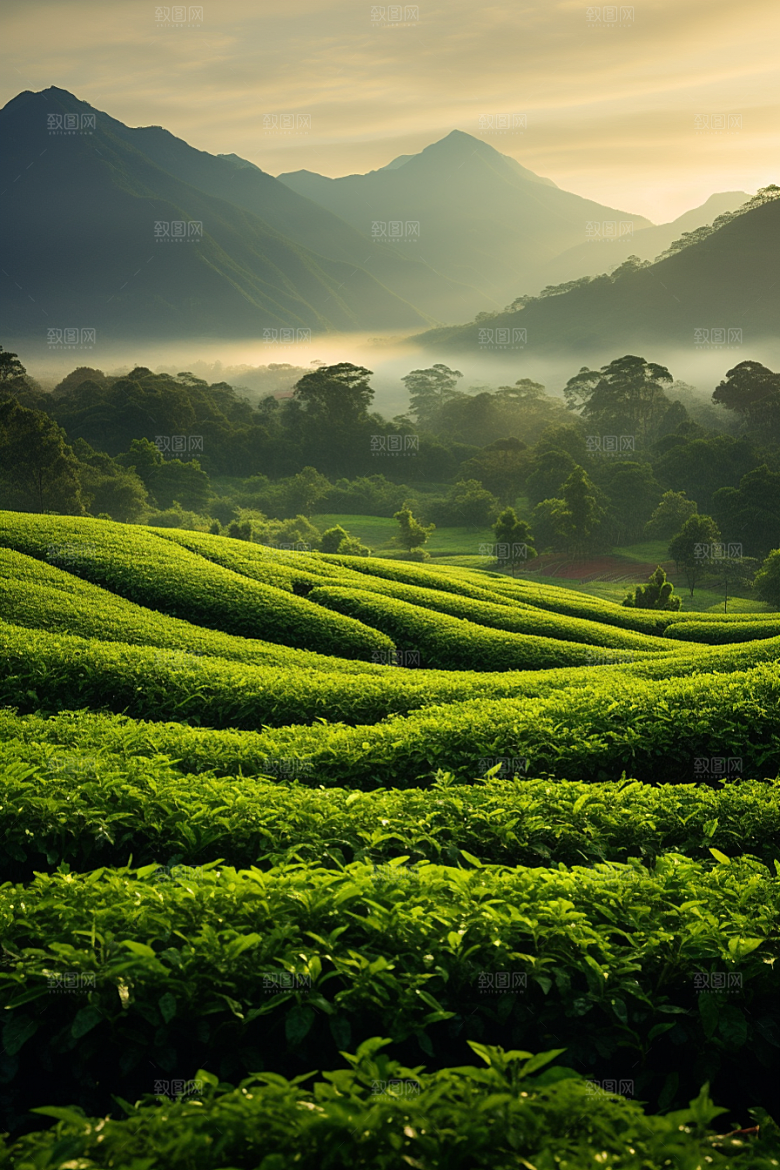 茶叶清明谷雨茶山摄影图