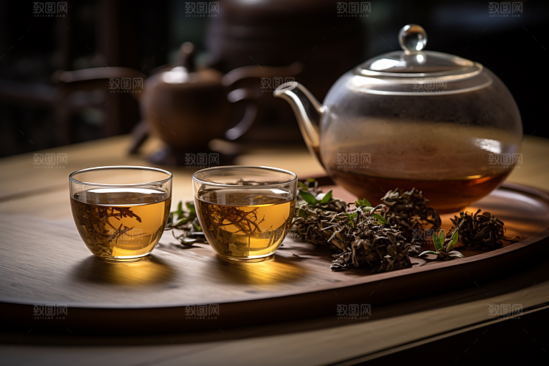 茶叶茶园雨前龙井摄影图