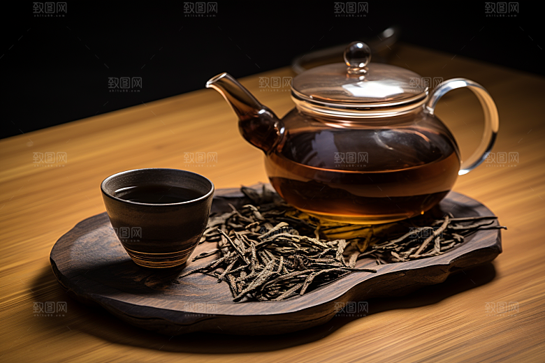茶叶雨前龙井新茶摄影图
