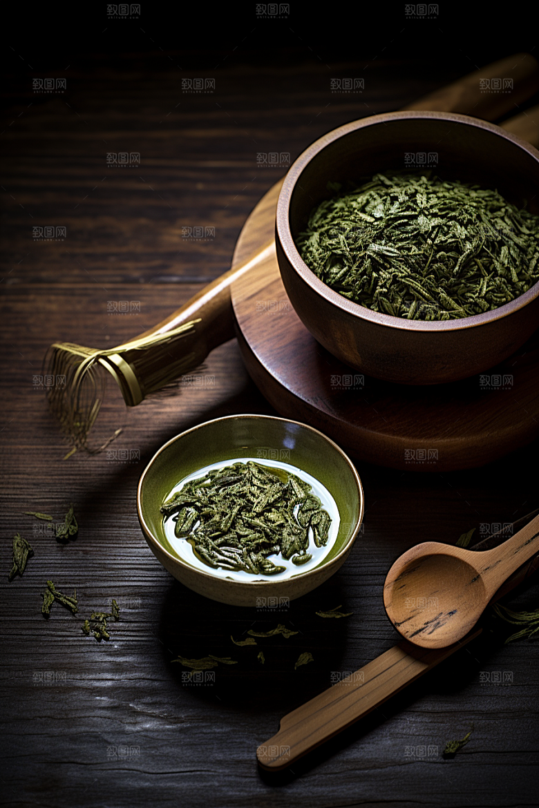 茶叶雨前龙井茶园摄影图
