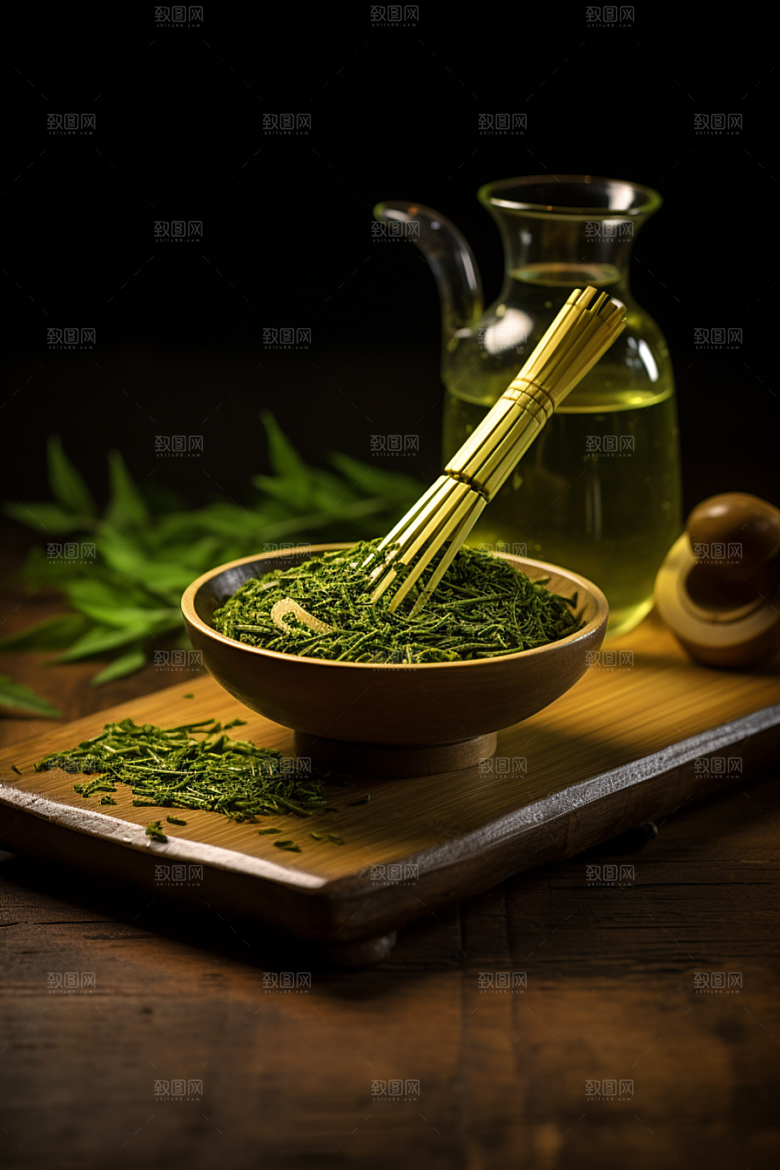 茶叶采茶清新摄影图