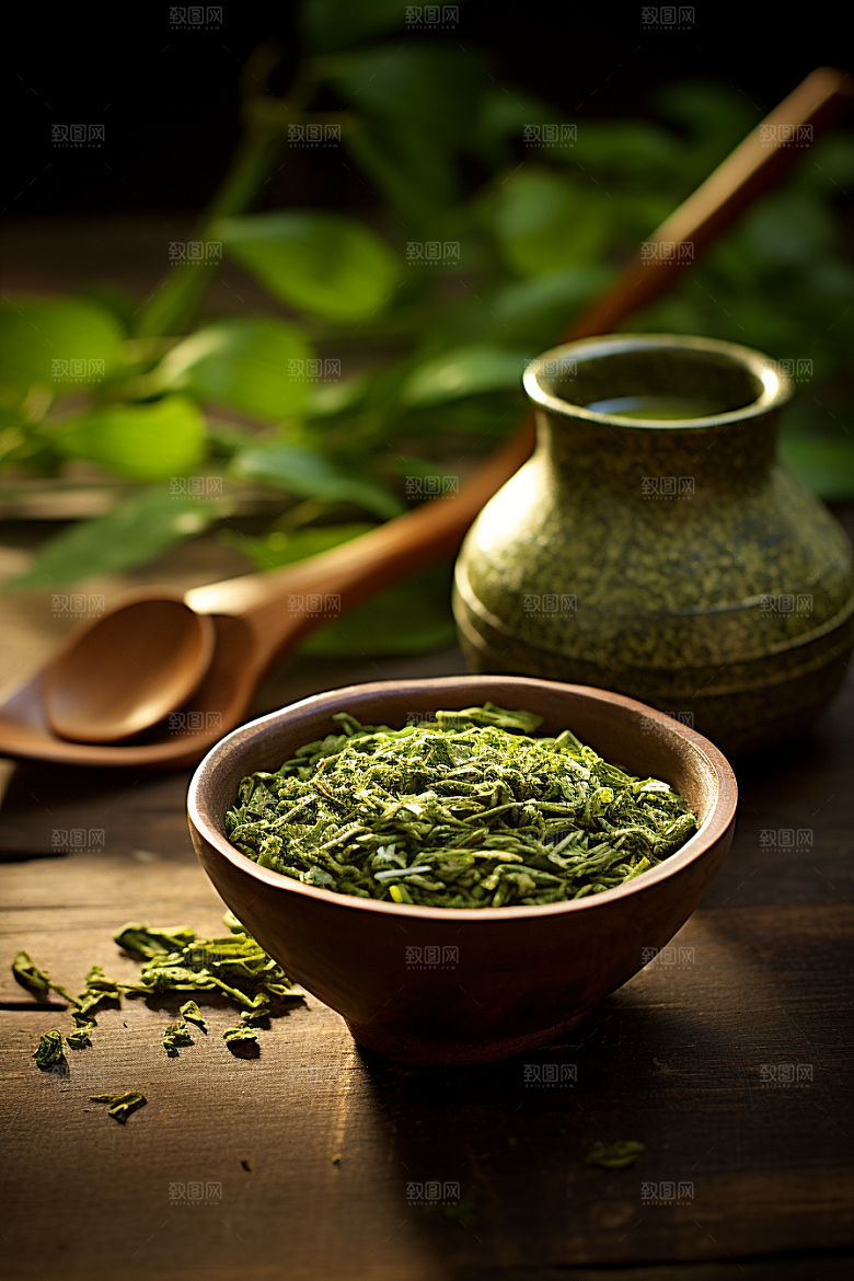 茶叶清新采茶摄影图