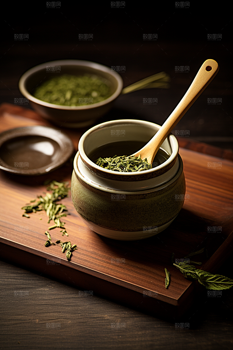 茶叶采茶茶山摄影图