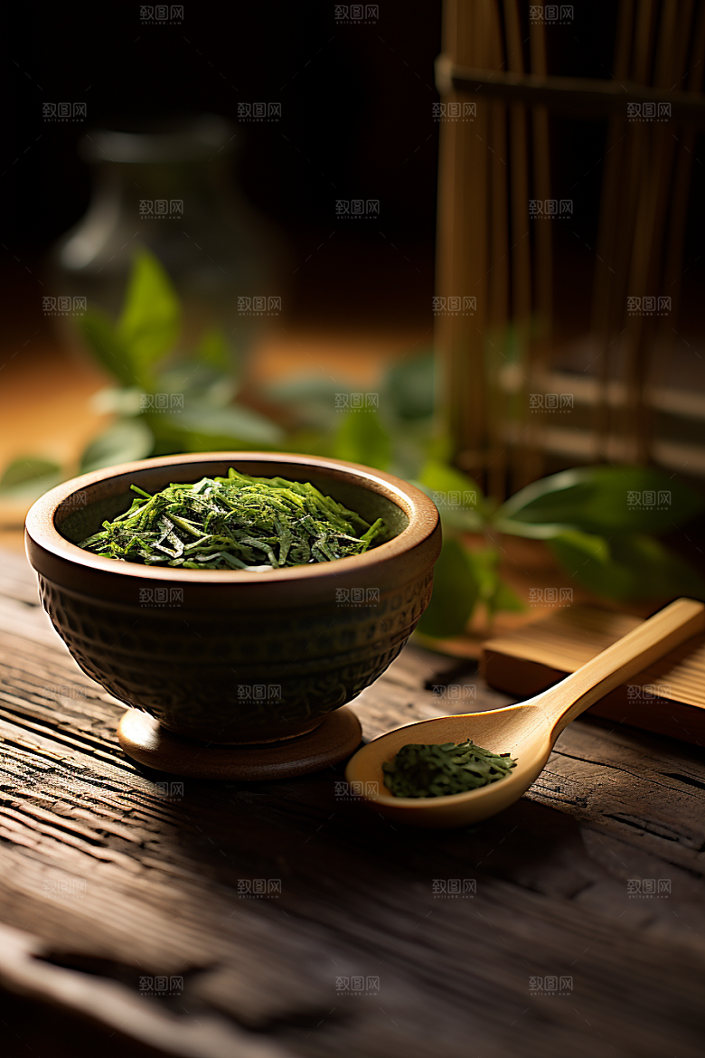 茶叶雨前龙井新茶摄影图