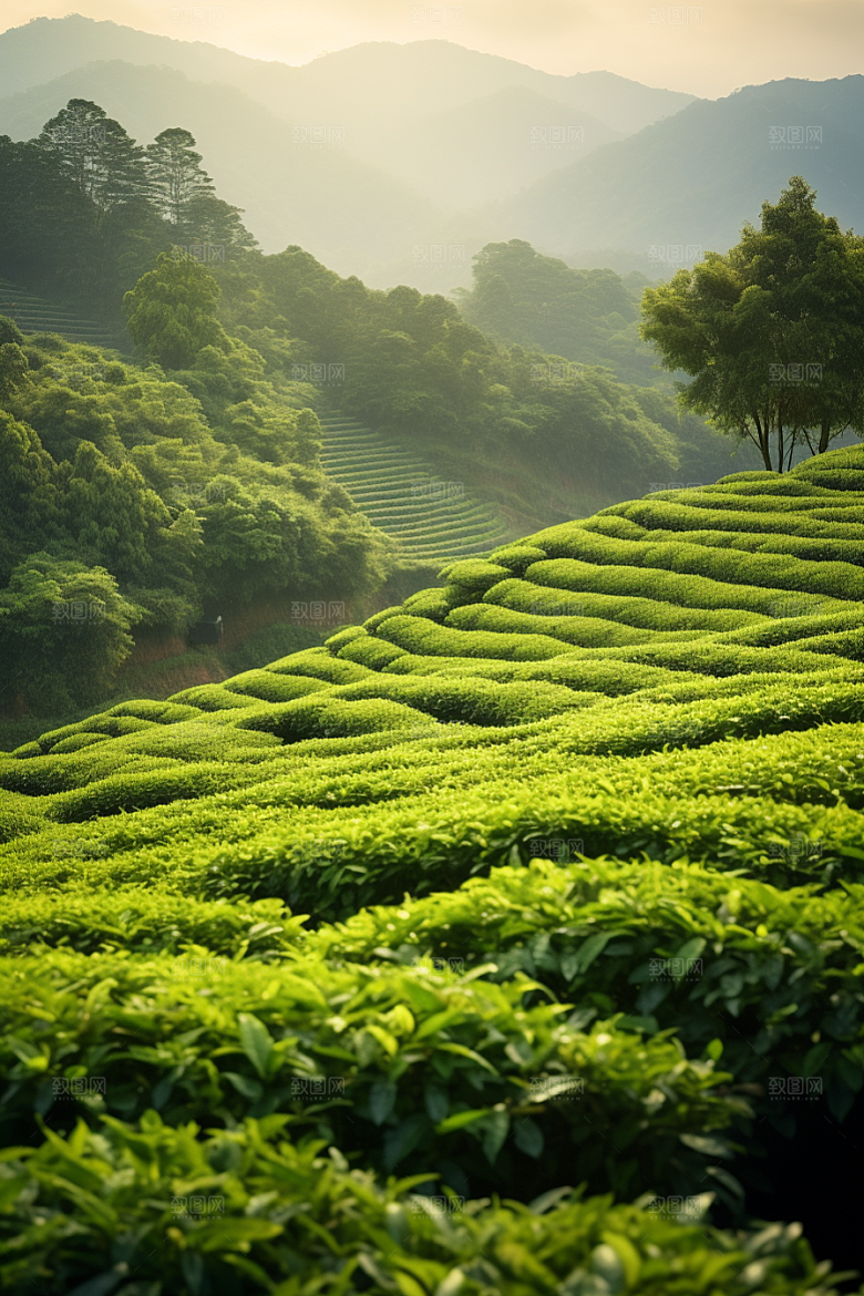 茶叶茶园清新摄影图