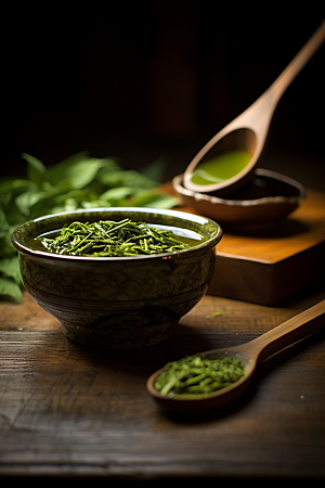 茶叶雨前龙井茶园摄影图