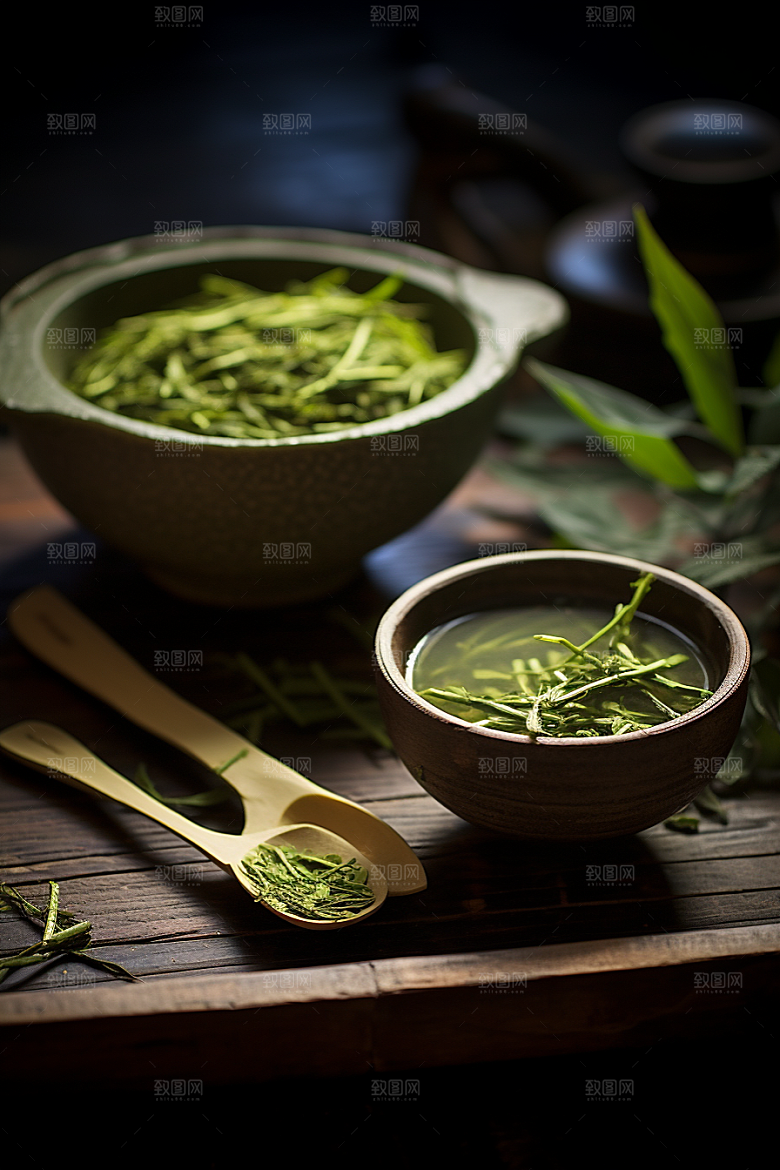 茶叶春茶茶树摄影图