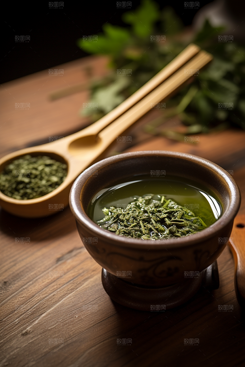 茶叶采茶清新摄影图